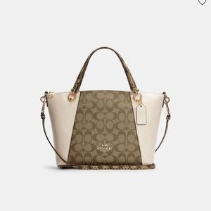 COPY - COACH Kacey Satchel In Colorblock Signature Canvas